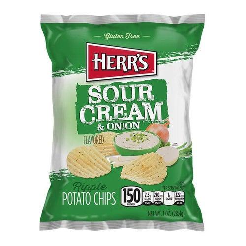 Herr's Sour Cream and Onion Potato Chips 28g - Candy Mail UK