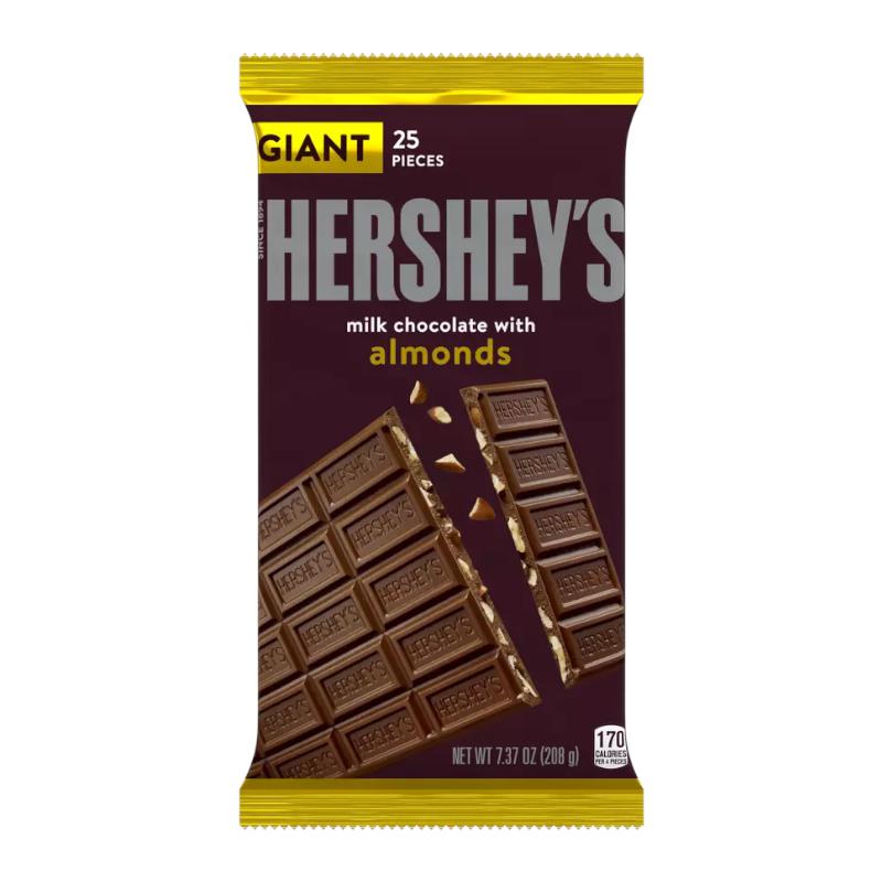 Hershey's Giant Milk Chocolate with Almonds 208g - Candy Mail UK