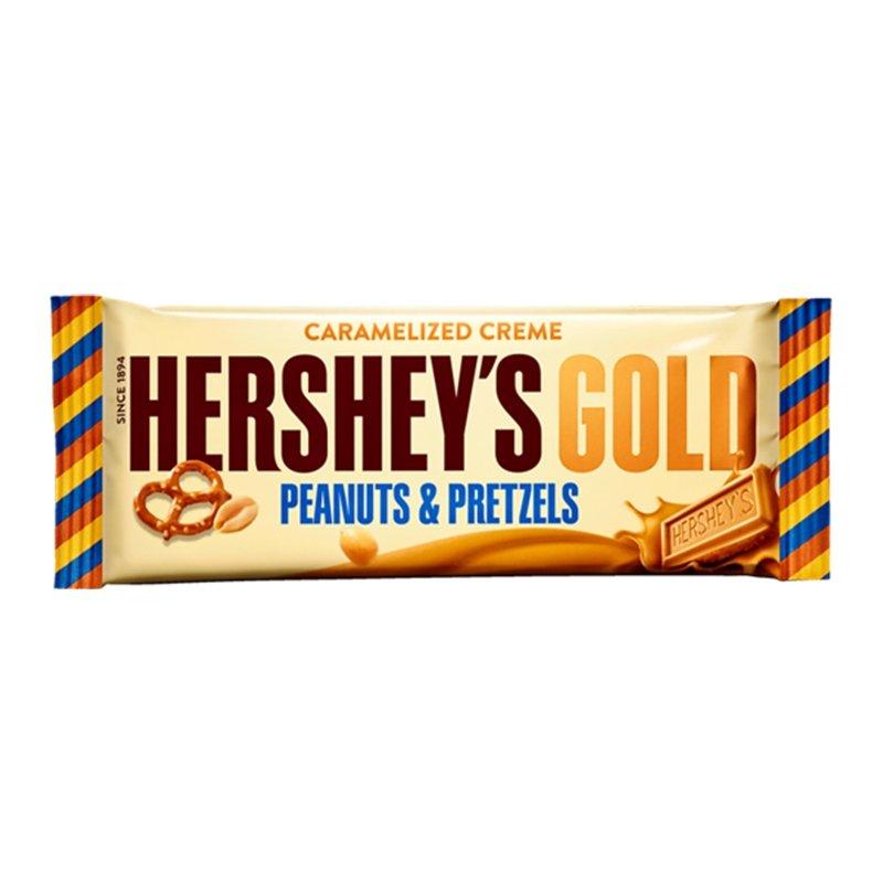 Hershey's Gold Bar with Peanuts and Pretzel 40g BB (09/06/21) - Candy Mail UK