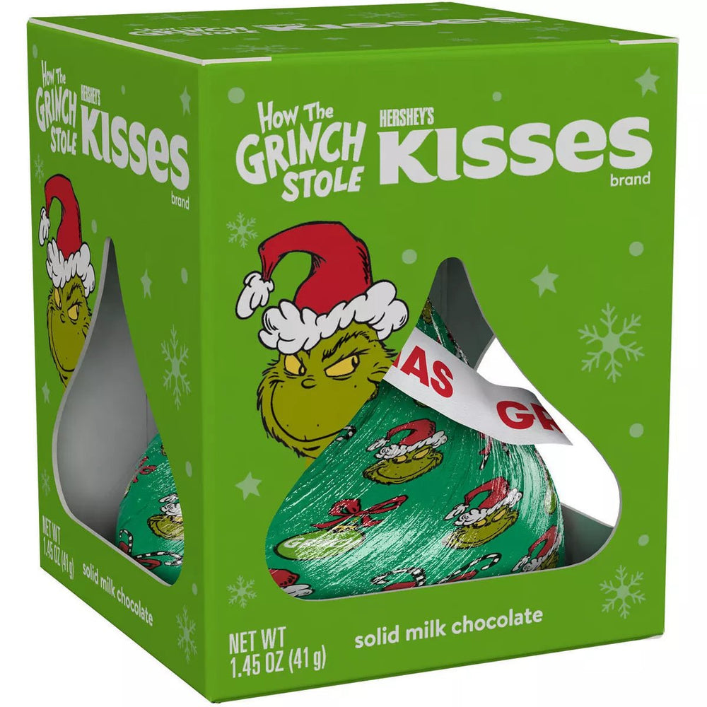 Hershey's KISSES Grinch Solid Milk Chocolate Holiday Candy 41g - Candy Mail UK