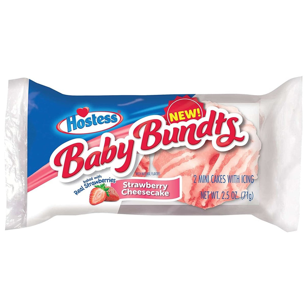 Hostess Strawberry Cheesecake Baby Bundt Twin Pack 71g - Candy Mail UK