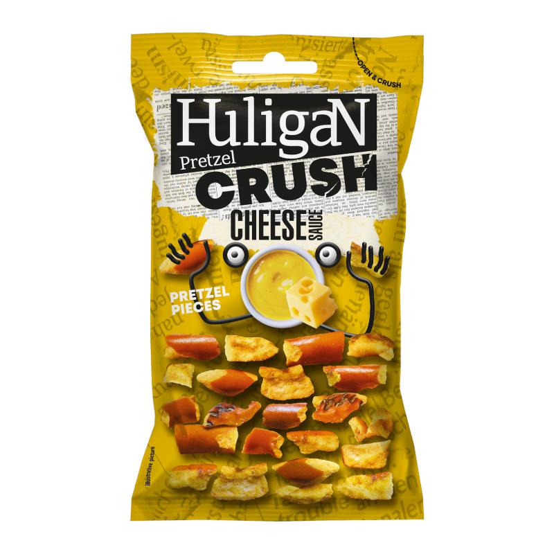 Huligan Pretzel Crush Cheese Sauce Pretzel Pieces 65g - Candy Mail UK