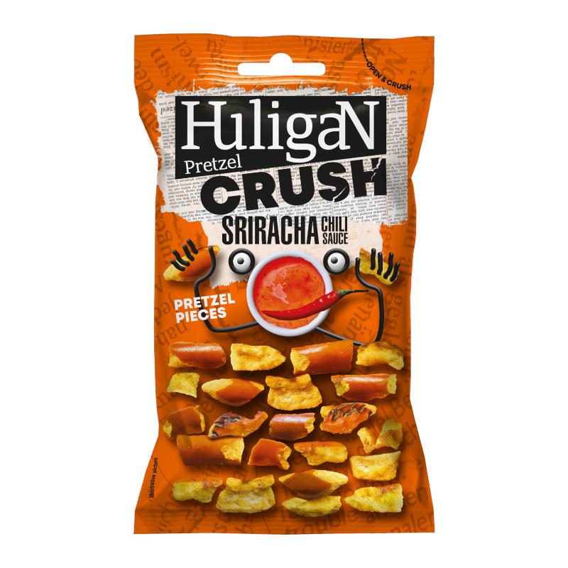 Huligan Pretzel Crush Sriracha Chili Sauce Pretzel Pieces 65g - Candy Mail UK