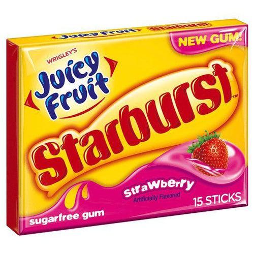 Juicy Fruit Starburst Strawberry Gum 65g - Candy Mail UK