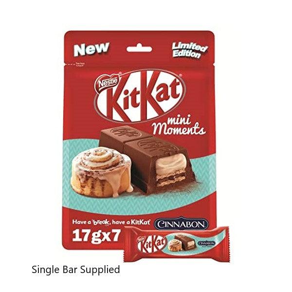 Kit Kat Mini Moments Cinnabon (Dubai) Single Bar 17.5g SOME MELTING IN TRANSIT - Candy Mail UK
