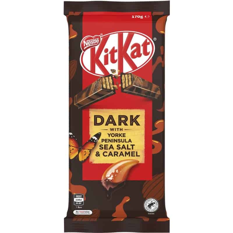 KitKat Dark with Yorke Peninsula Sea Salt and Caramel XXL Bar (Australia) 170g Best Before August 2022 - Candy Mail UK