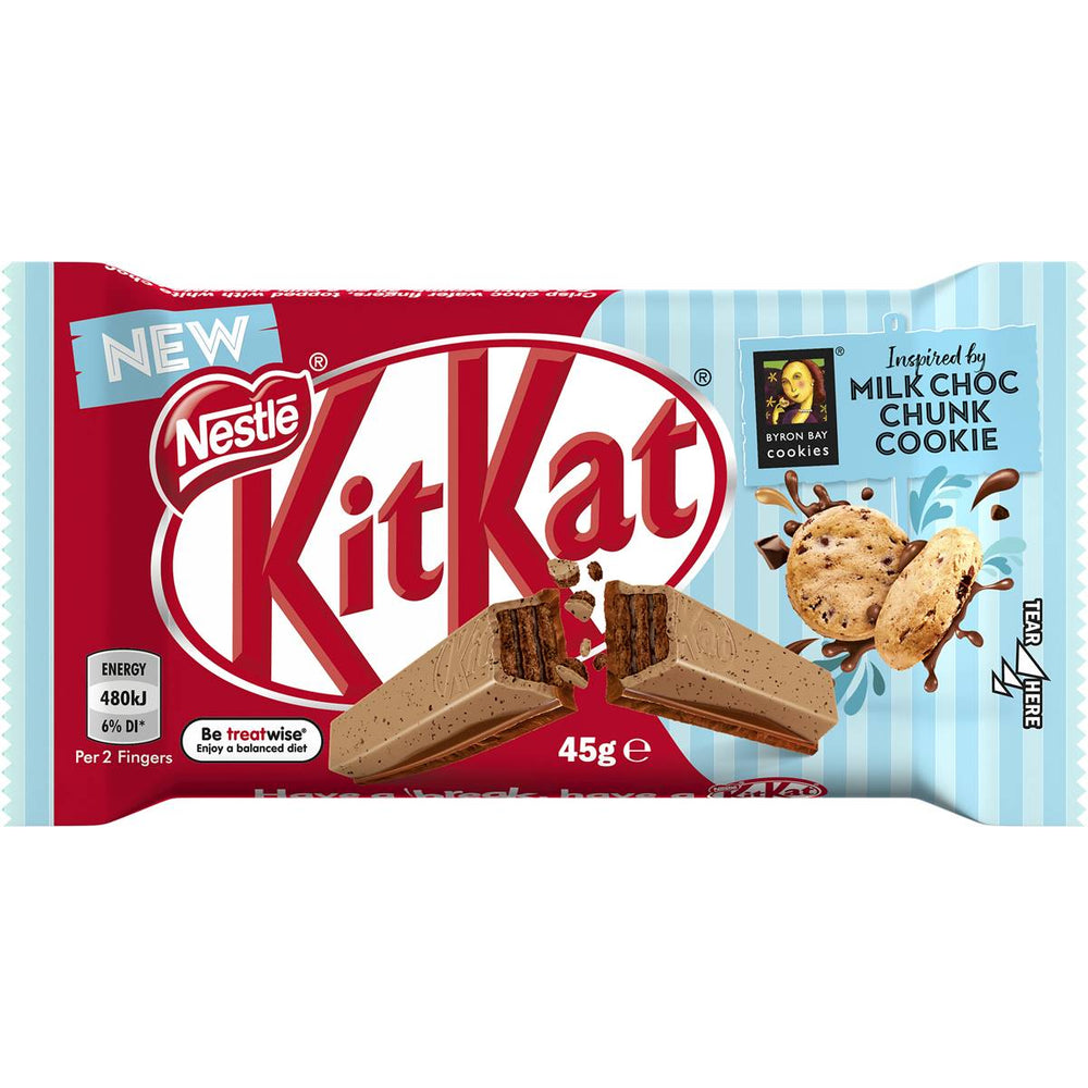 KitKat Milk Choc Chunk Cookie (Australia) 45g Best Before December 2022 - Candy Mail UK