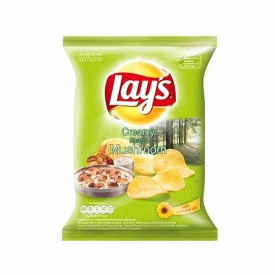 Lays Creamy Forest Mushroom Crisps (EU) 140g Best Before 6th November - Candy Mail UK