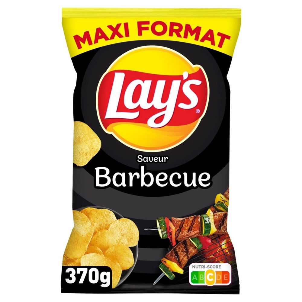 Lay's Crisps Barbecue (France) XXXL Bag 370g Best Before 8th Oct 2022 - Candy Mail UK