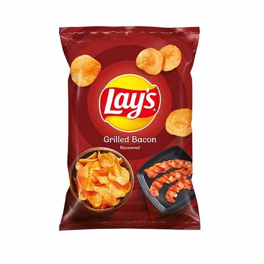 Lay's Grilled Bacon Flavour Crisps (EU) 130g - Candy Mail UK