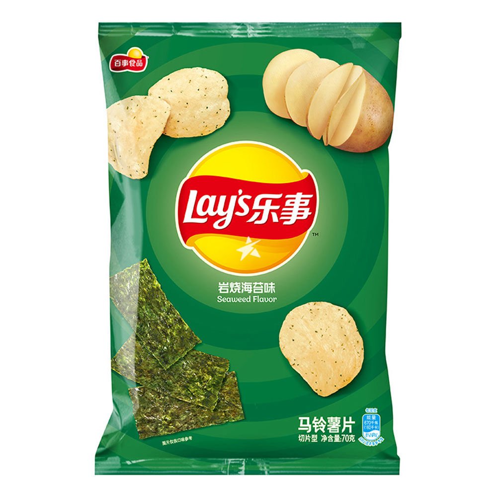 Lay's Seaweed Flavour Crisps (China) 70g - Candy Mail UK