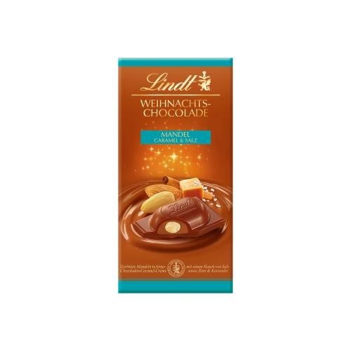 Lindt Christmas Chocolate Almond, Caramel & Salt Bar 100g - Candy Mail UK
