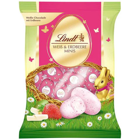 Lindt Strawberry and White Mini Eggs 100g - Candy Mail UK
