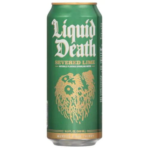 Liquid Death Severed Lime Sparkling Water 500ml Candy Mail UK