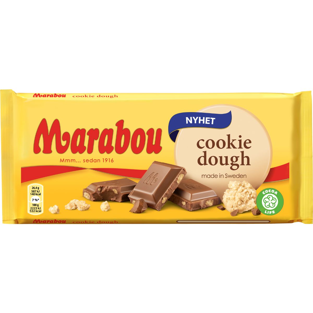 Marabou Cookie Dough Chocolate Block (Sweden) 185g - Candy Mail UK