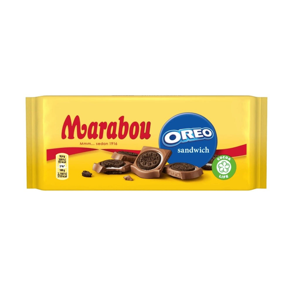 Marabou Oreo Sandwich Chocolate Block (Sweden) 92g Best Before DECEMBER 2023 - Candy Mail UK