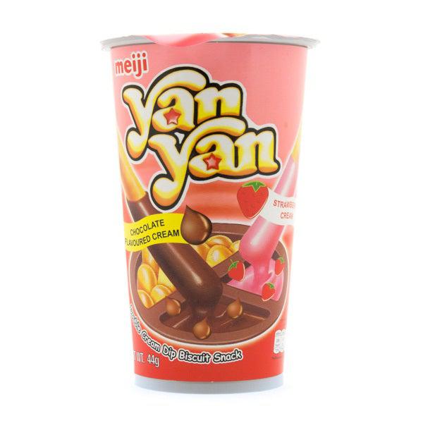 Meiji Double Cream Strawberry and Choc Yan Yan 44g - Candy Mail UK