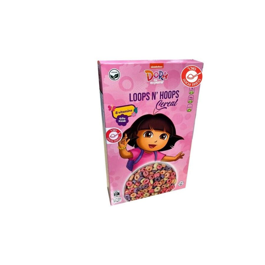 Nickelodeon Dora the Explorer Loops and Hoops Cereal 375g - Candy Mail UK