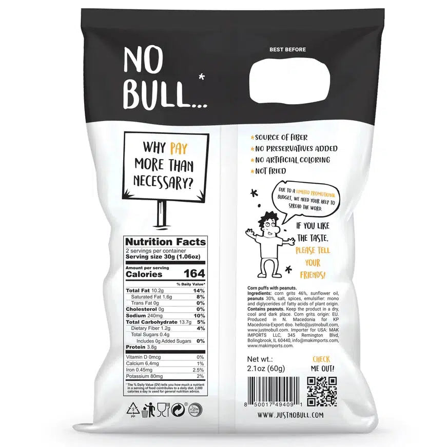 
                  
                    No Bull Appetizing Corn Puffs 60g - Candy Mail UK
                  
                