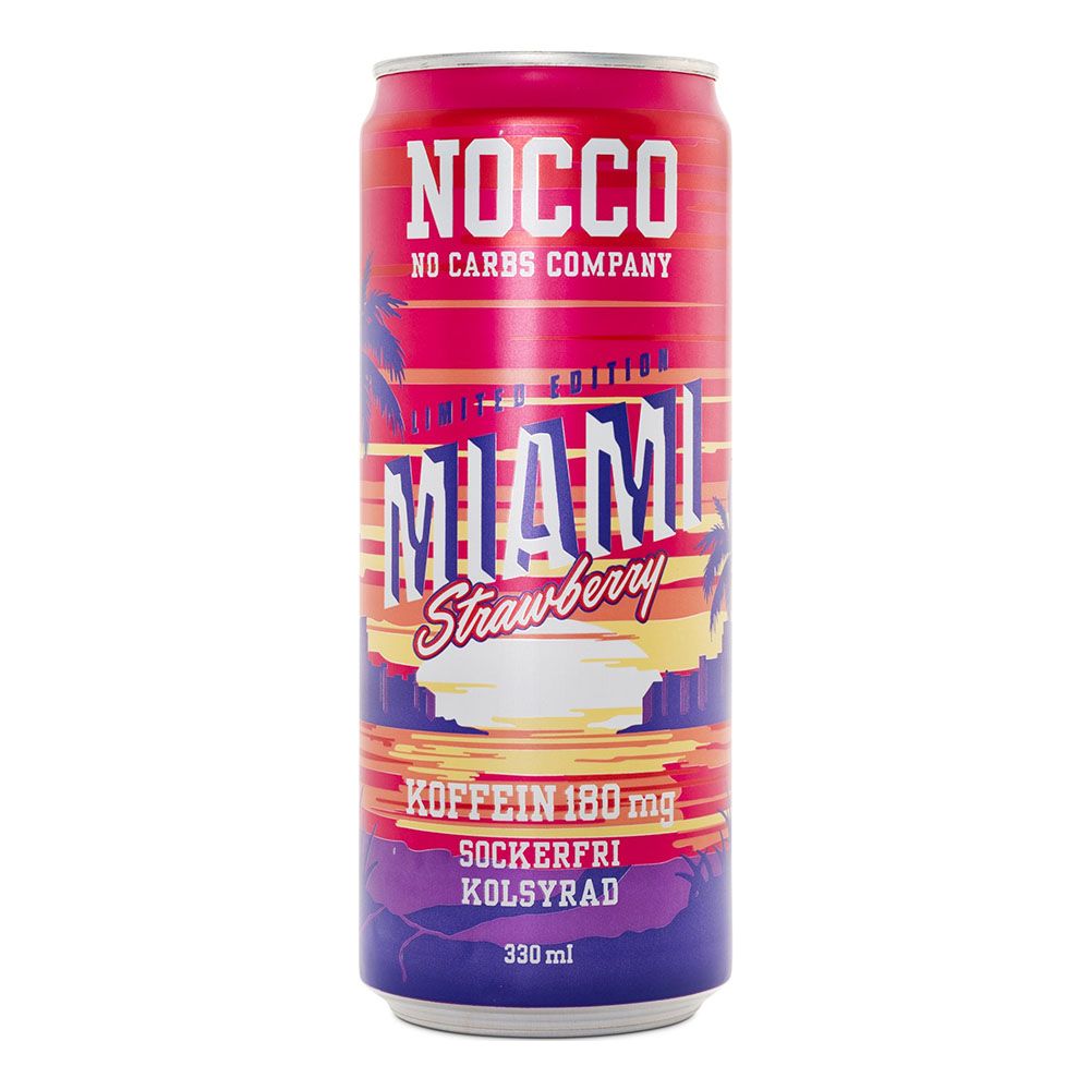 NOCCO Miami Strawberry Energy Drink 330ml - Candy Mail UK