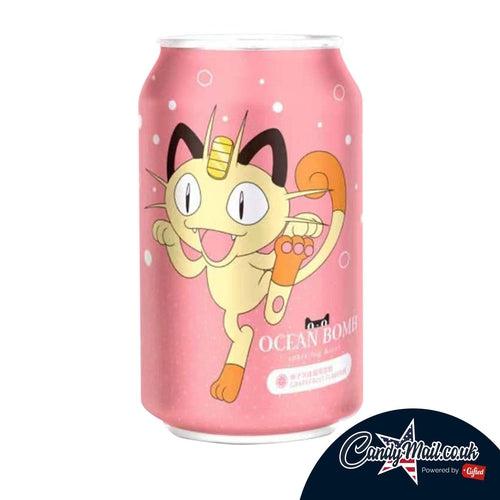 Ocean Bomb Pokemon Peach Soda Meowth 330ml - Candy Mail UK