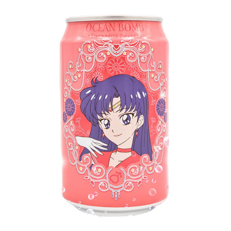 Ocean Bomb Sailor Moon Strawberry Flavour Soda 330ml - Candy Mail UK