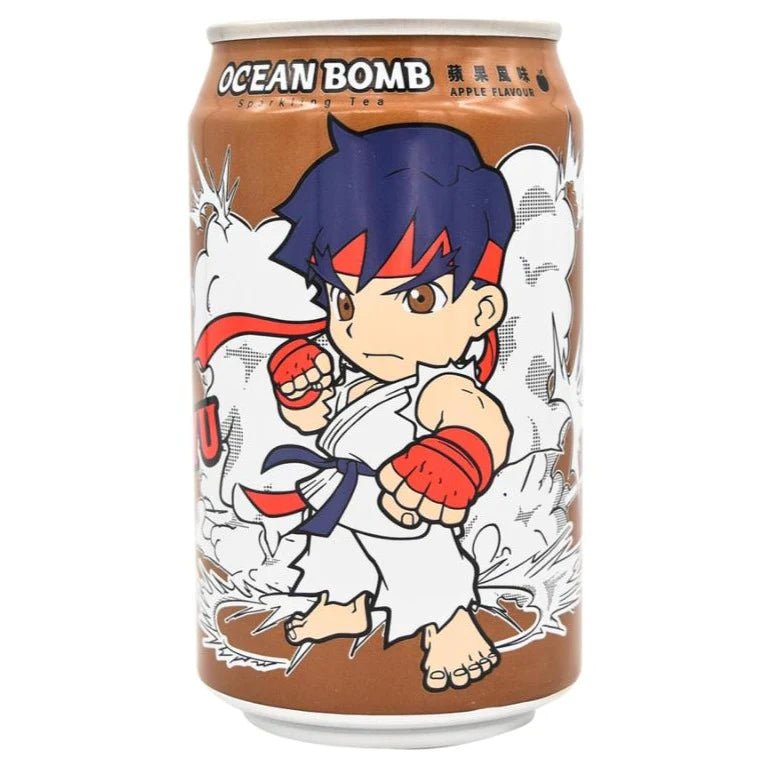 Ocean Bomb Street Fighter Ryu Apple Iced Tea 330ml - Candy Mail UK