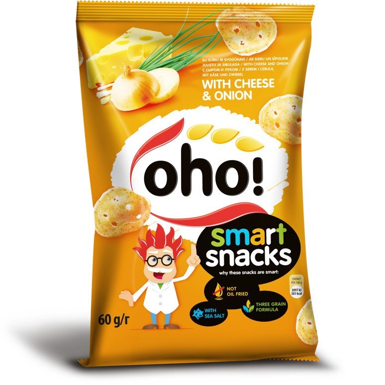 Oho! Smart Snacks Cheese and Onion Flavour 60g - Candy Mail UK