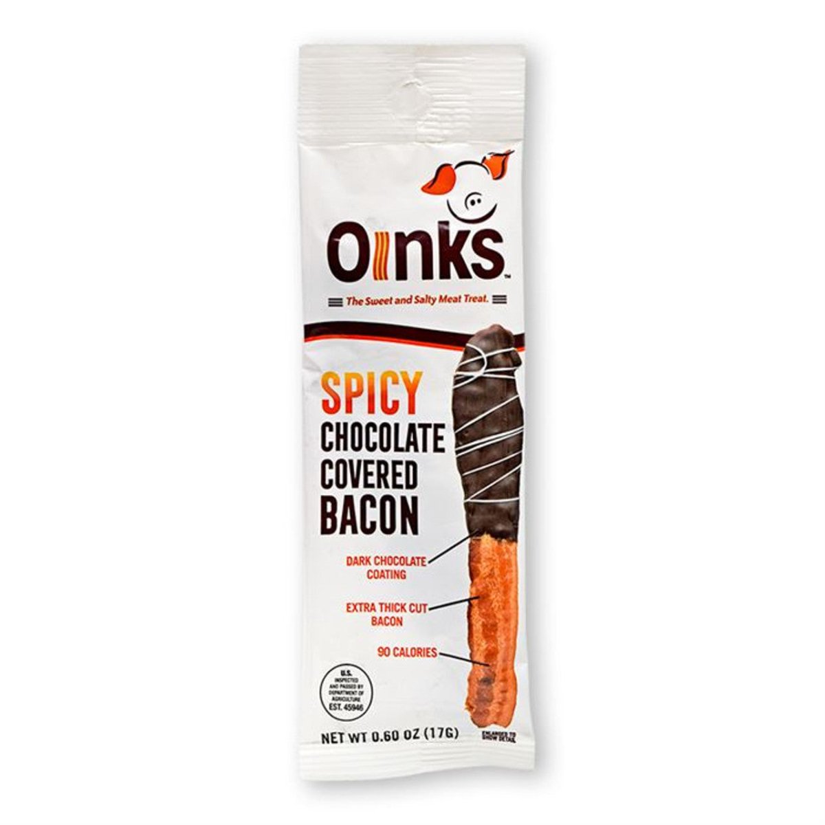 Oinks Chocolate Spicy Covered Bacon 17g - Candy Mail UK
