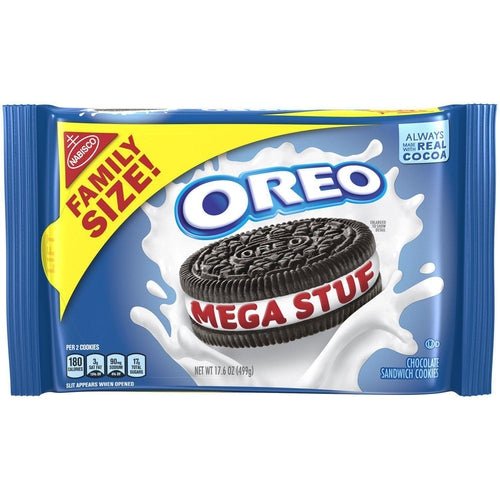 Oreo Mega Stuf Cookies Family Size 499g - Candy Mail UK