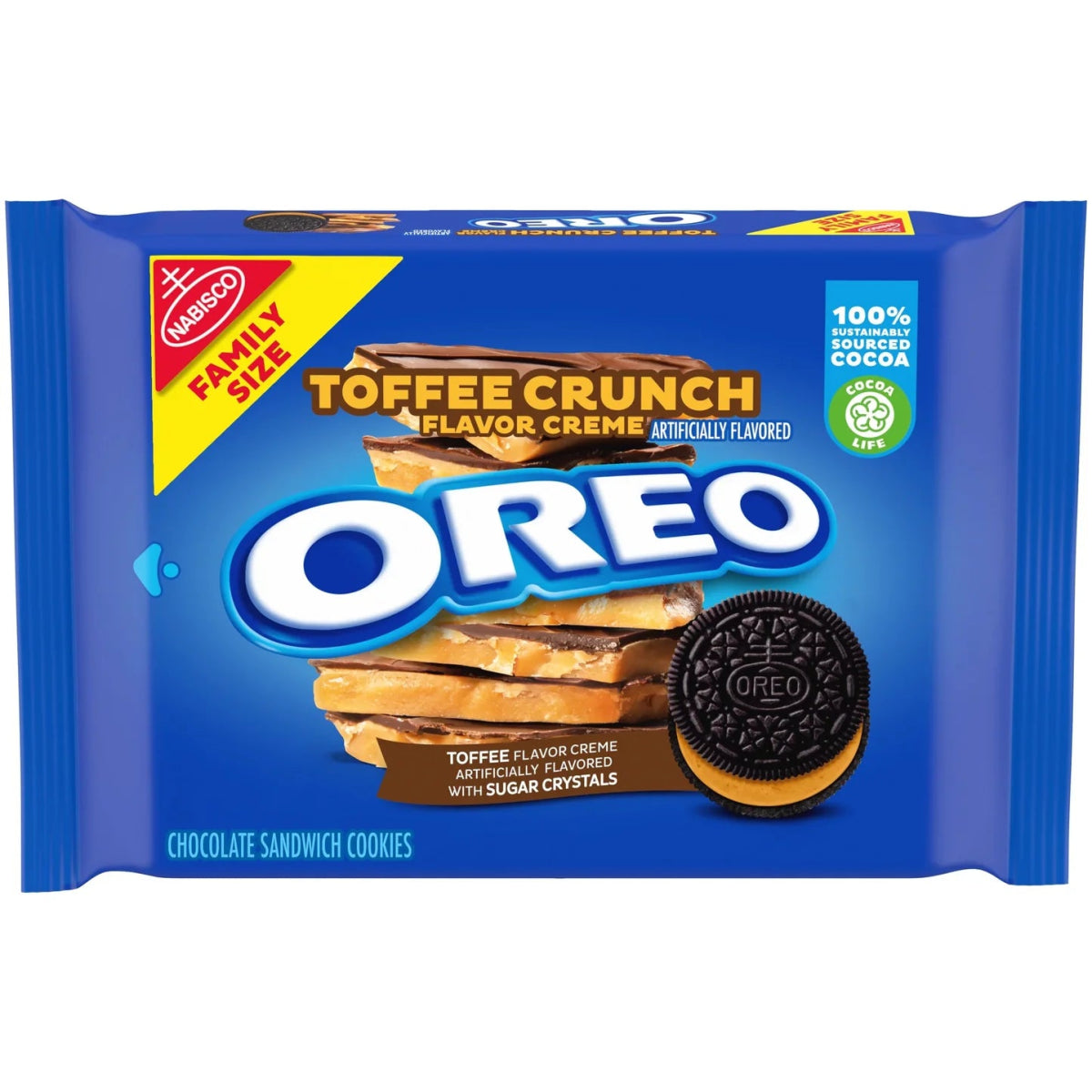 Oreo Toffee Crunch Flavour Creme Cookies Family Pack 482g - Candy Mail UK