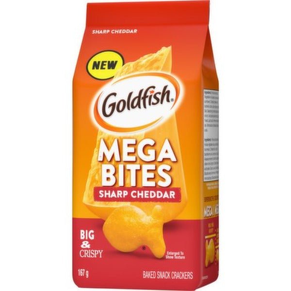 Pepperidge Farm Goldfish Mega Bites Sharp Cheddar (Canada) 167g - Candy Mail UK