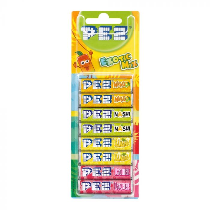 Pez Exotic Mix Refills 8 Pack 68g - Candy Mail UK