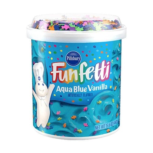 Pillsbury Funfetti Aqua Blue Vanilla Frosting 443g - Candy Mail UK