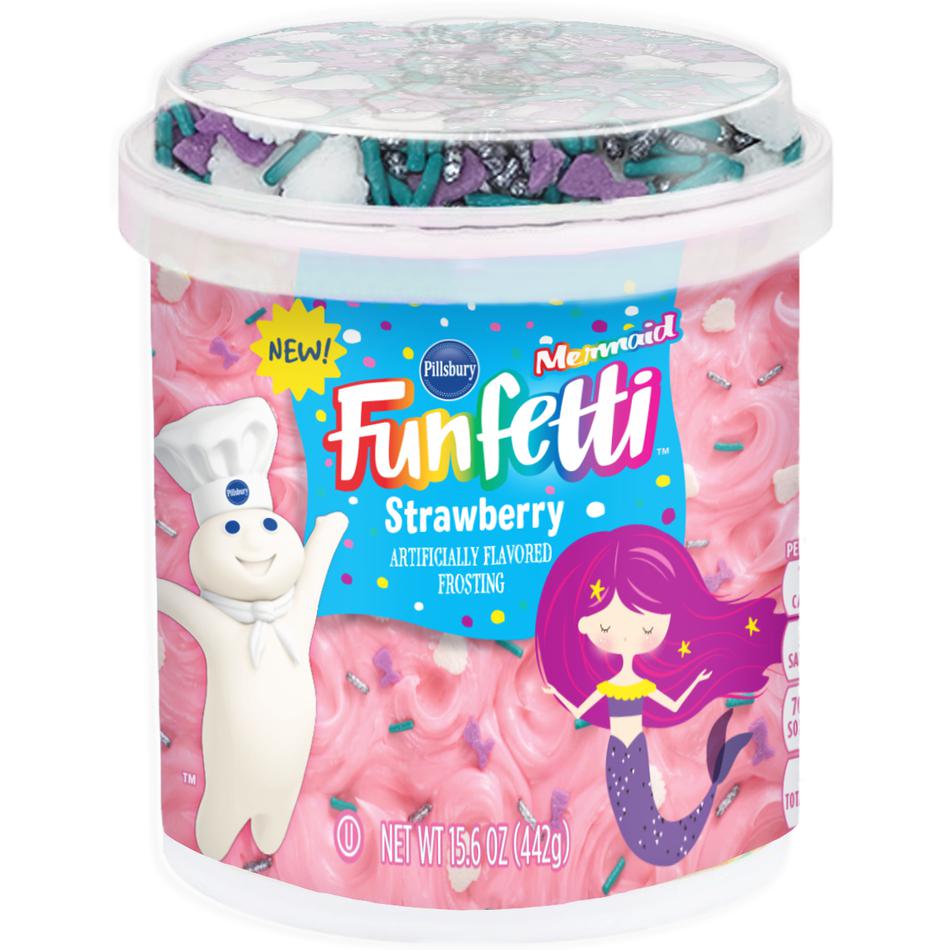 Pillsbury Funfetti Frosting Mermaid Strawberry 442g (BB Feb 2022) - Candy Mail UK