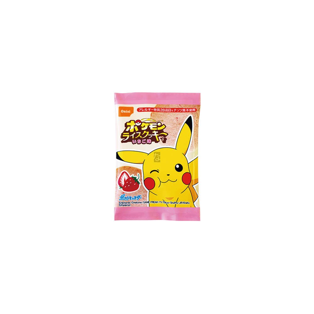 Pokémon Rice Cookies Strawberry (Halal) 8g - Candy Mail UK