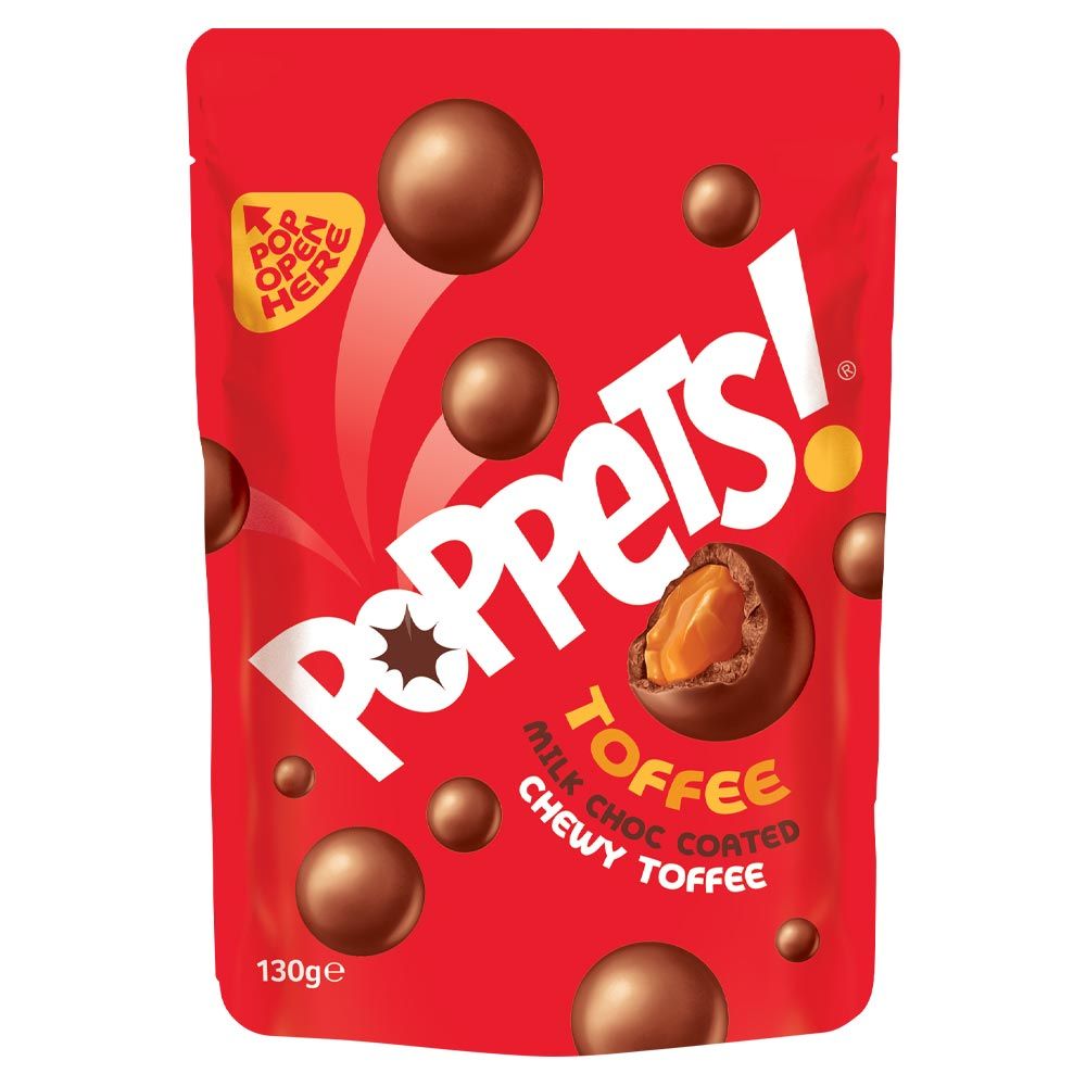 Poppets Milk Chocolate Chewy Toffee Pouch 120g - Candy Mail UK