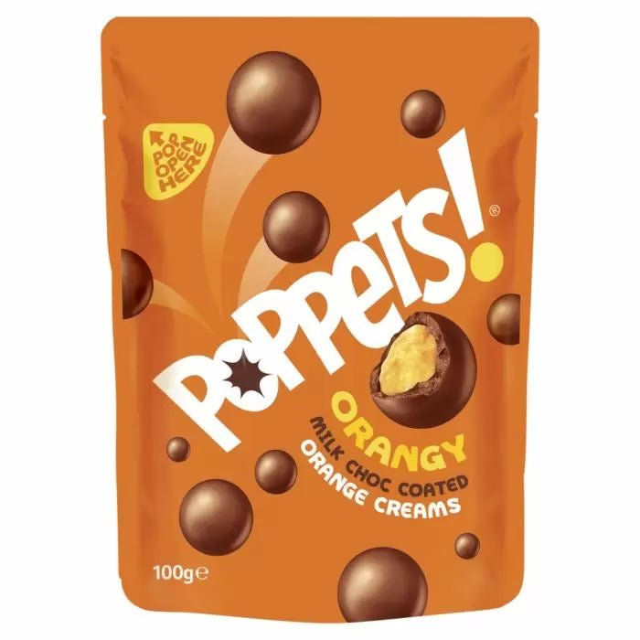 Poppets Orangy Milk Choc Coated Orange Creams 100g - Candy Mail UK