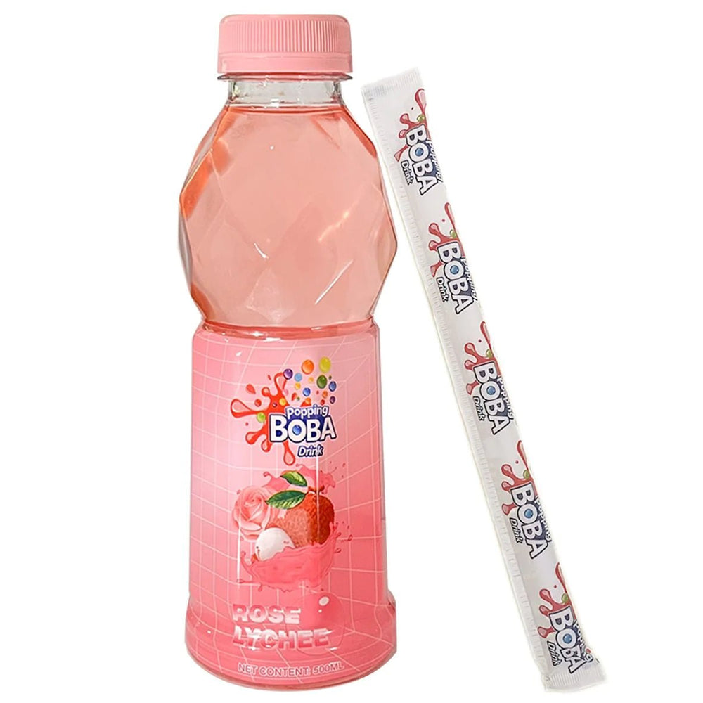 Popping Boba Rose Lychee Drink 500ml - Candy Mail UK