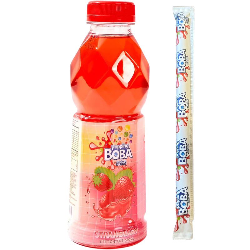 Popping Boba Strawberry Drink 500ml - Candy Mail UK