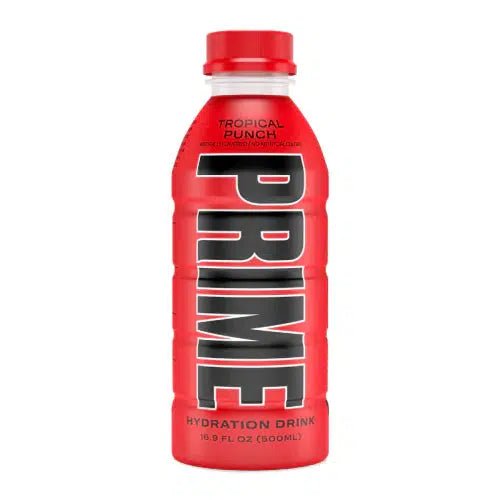 Prime Hydration By Logan Paul x KSI- Tropical Punch 500ml (Damaged Bottle) - Candy Mail UK