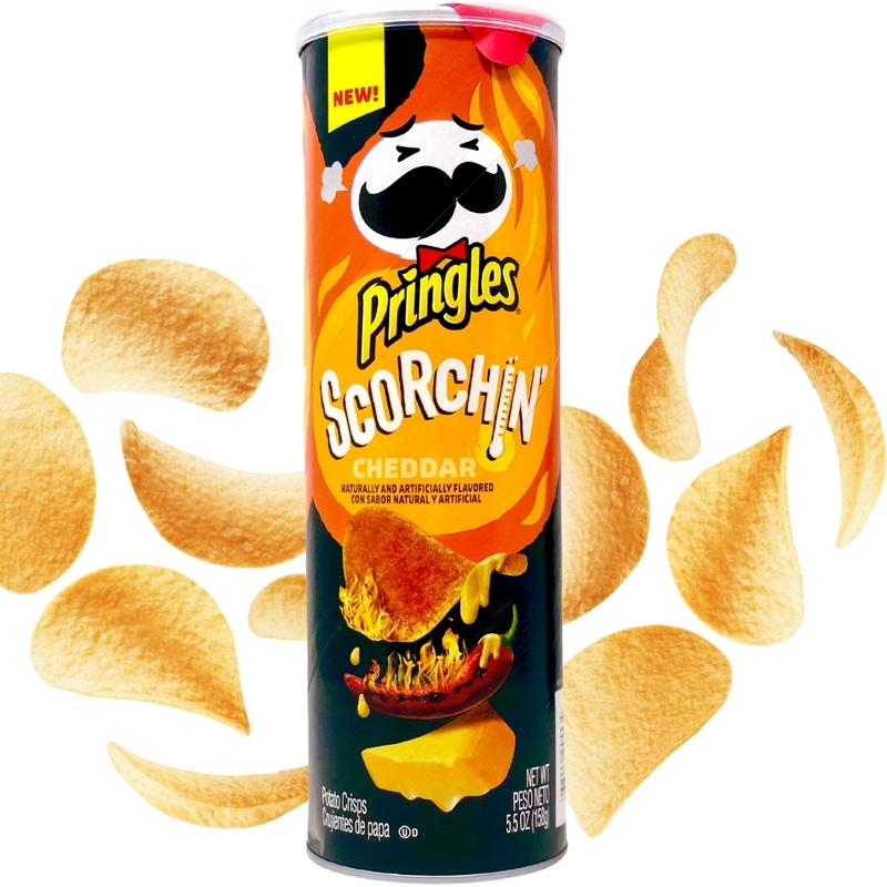 Pringles Scorchin' Cheddar 158g (Damaged Can) - Candy Mail UK