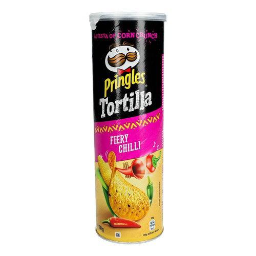 Pringles Tortilla Fiery Chilli 180g Best Before 7th oct 2021 - Candy Mail UK