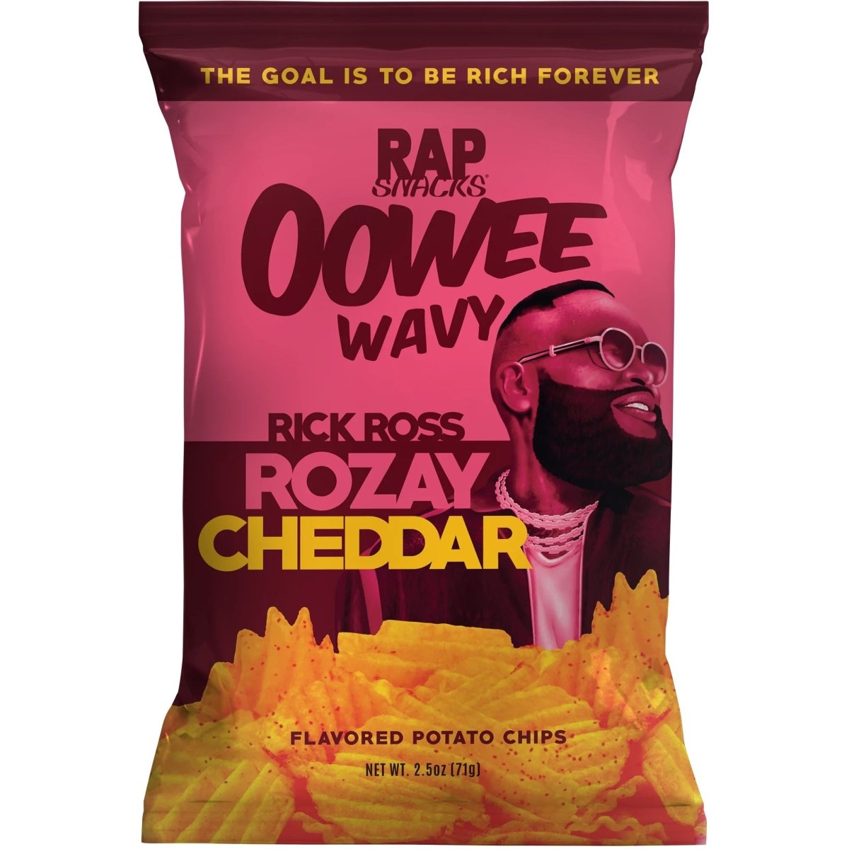Rap Snacks Oowee Wavy Rick Ross Rozay Cheddar 71g - Candy Mail UK