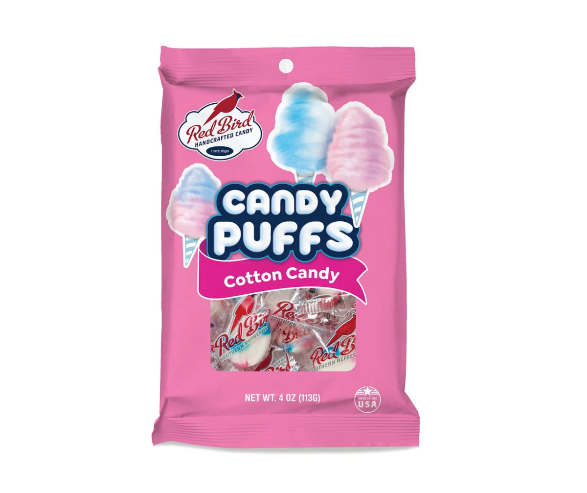 Red Bird Cotton Candy Puffs Peg Bag 113g - Candy Mail UK