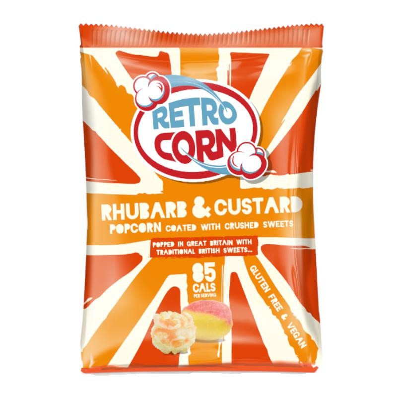 Retrocorn Rhubarb and Custard Popcorn 35g - Candy Mail UK