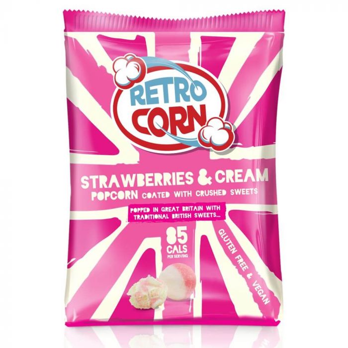 Retrocorn Strawberries and Cream Popcorn 35g - Candy Mail UK