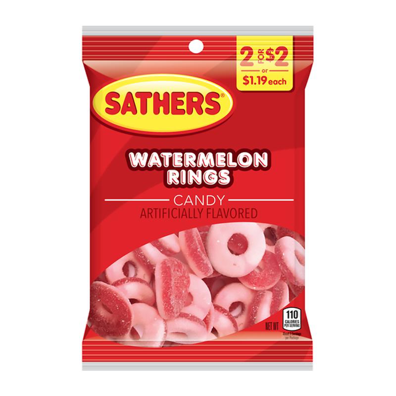 Sather's Watermelon Rings 78g - Candy Mail UK