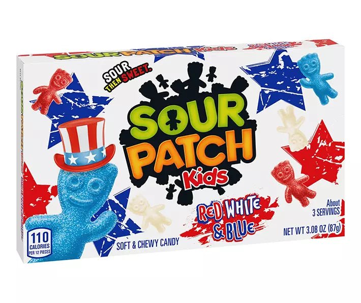 Sour Patch Kids Red White and Blue Theatre Box 87g - Candy Mail UK