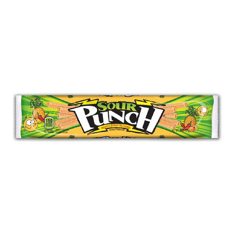 Sour Punch Pineapple Mango Chilli Straws 56g Candy Mail UK